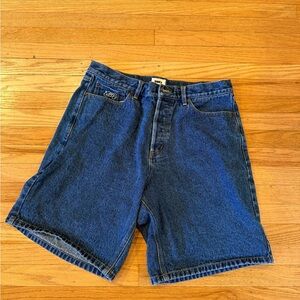 Obey Denim Shorts Men’s Size 32 Blue Jean Shorts Graphic Pocket